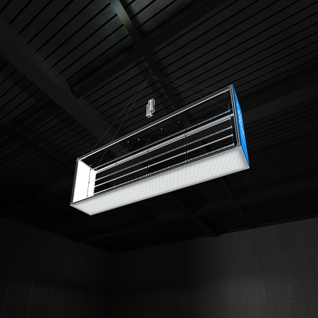 WaveLight® Casonara Blimp Rectangle 360º SEG Hanging Light Box 300m side view
