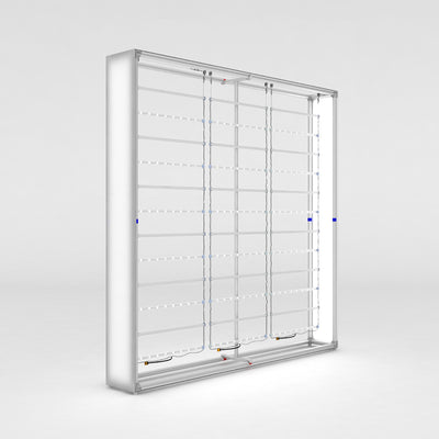 Transparent LED display panel with modular frame for trade shows and special event exhibits