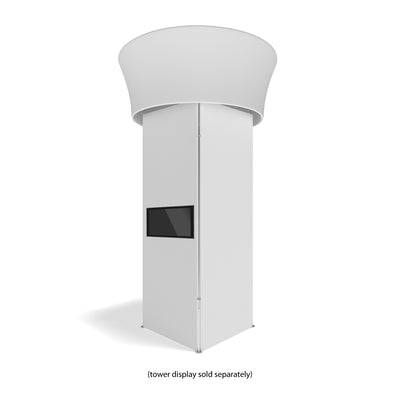 Trade show tower display with integrated monitor mount for exhibitions and special events