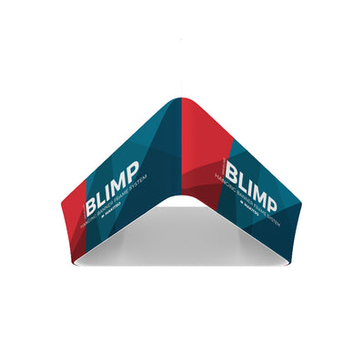 Triangular hanging banner frame system suspended for trade shows and exhibitions
