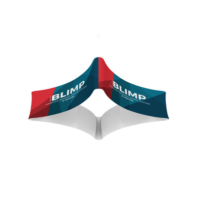 Suspended quad curve hanging banner frame system ideal for trade shows and exhibitions
