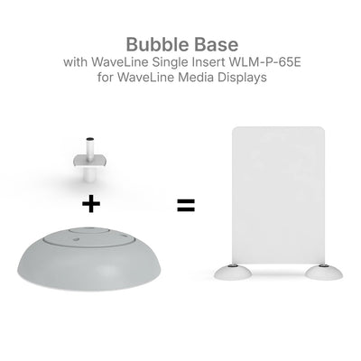 Bubble Base with WaveLine Single Insert for stable media display stands at trade shows and exhibitions