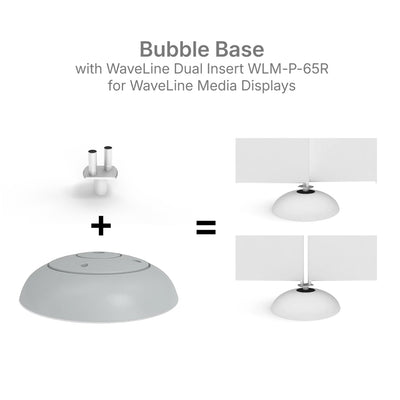 Trade show display Bubble Base with WaveLine Dual Insert for versatile media signage setups