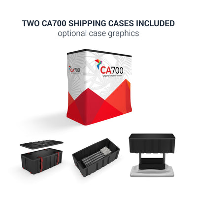 CA700 shipping cases for easy transport and setup of trade show and exhibition displays
