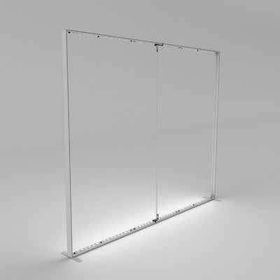 Freestanding illuminated display frame for trade shows and exhibitions with internal lighting