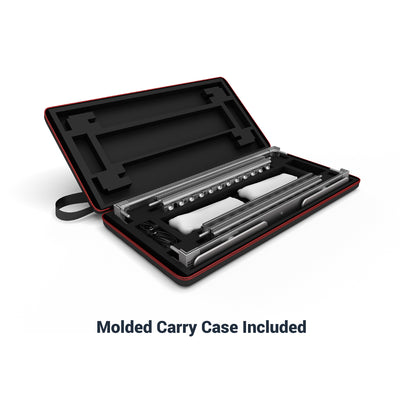 Open molded carry case with LED light frame and components for trade shows and special event displays