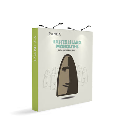 Tradeshow display panel featuring Easter Island monoliths graphic for exhibitions and special events