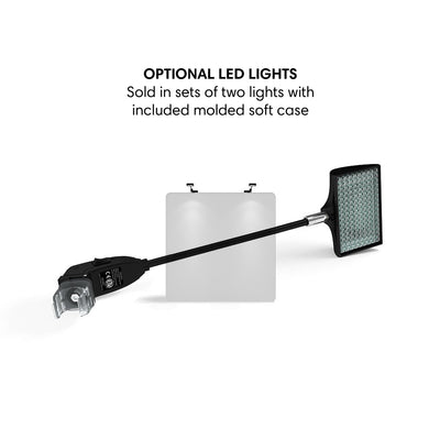 LED light accessory for trade show displays with clamp mount for exhibitions and events