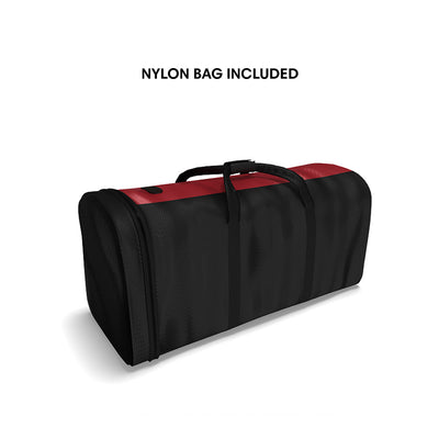 Compact nylon carrying bag for portable trade show and exhibition display equipment