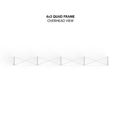 Overhead view of 4x3 quad frame trade show exhibit structure for exhibitions and events