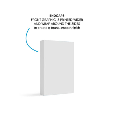 Straight fabric display frame for trade shows with endcaps for smooth, taut graphic wraparound finish