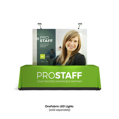 Trade show tabletop display with professional workforce branding and LED lights for exhibitions and events