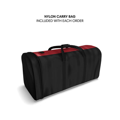 Nylon carry bag with handles for easy transport, ideal for trade shows and exhibitions
