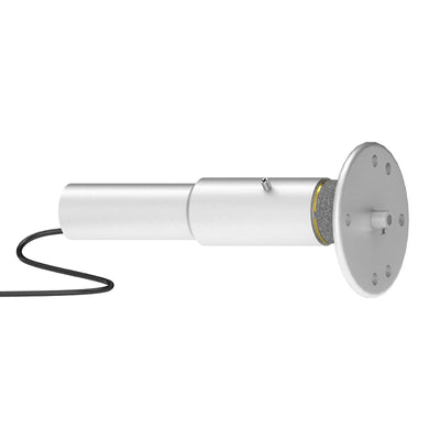 Adjustable mounting pole with base plate and cable for trade show and exhibition displays