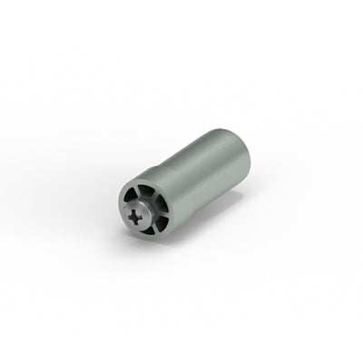 Small cylindrical connector component for trade show displays and exhibition setups