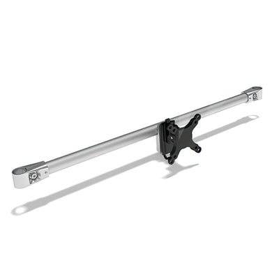 Adjustable mounting bar with bracket for trade show displays and exhibition setups
