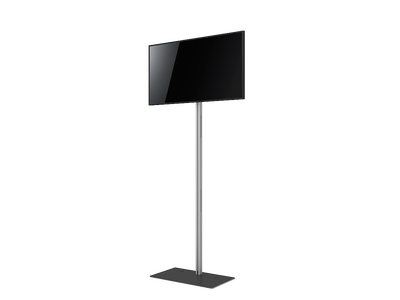 Freestanding monitor stand for trade shows and exhibitions with stable base and vertical support