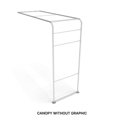 Trade show canopy frame structure for exhibitions and special event displays