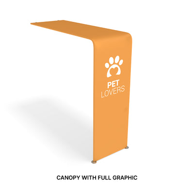 WaveLight XL canopy with branded full graphic for trade shows, exhibitions, and special events