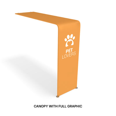 Trade show canopy with full graphic featuring pet lovers logo for exhibitions and special events