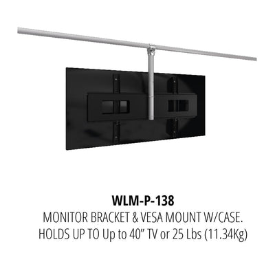 Monitor bracket and VESA mount for trade show displays holds up to 40 inch TV or 25 lbs