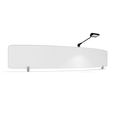 Curved trade show banner with spotlight for exhibitions and special event displays