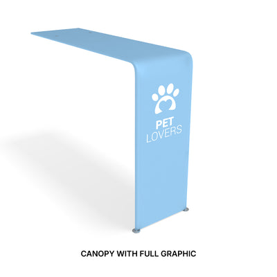 Wave-shaped canopy with full graphic printed for trade shows and special events branding