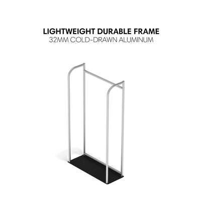 Lightweight durable aluminum frame display stand for trade shows and exhibitions