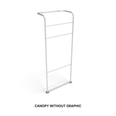 Trade show canopy frame structure for exhibitions and special event displays