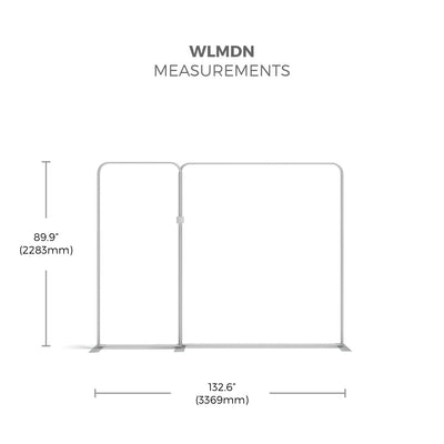 Trade show modular frame display with measurements for exhibitions and special events