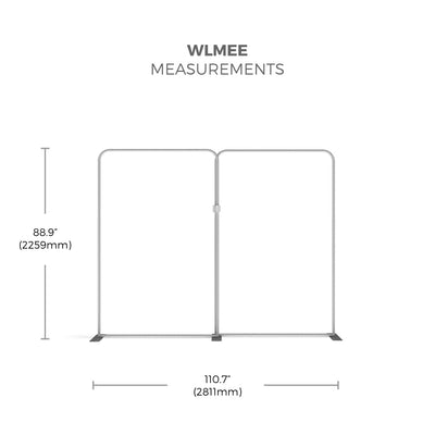 Trade show frame display with exact height and width measurements for exhibition setups