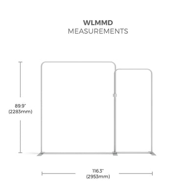 Modular frame structure with measurements for trade show and exhibition display setups