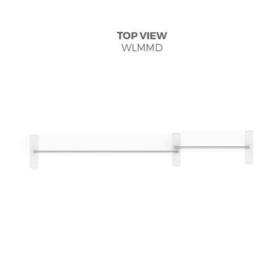 Top view of modular trade show display frame with connected horizontal poles and vertical supports