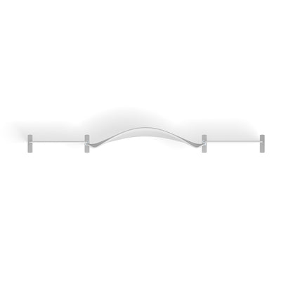 Overhead curved trade show light bar with mounting brackets for exhibition display lighting