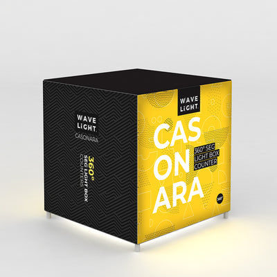 360-degree segmented light box counter for trade shows and special event displays