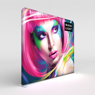 LED backlit fabric display featuring vibrant artwork for trade shows, exhibitions, and events