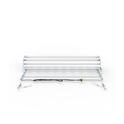 LED backlit frame for trade show displays with modular light bars and hanging cables