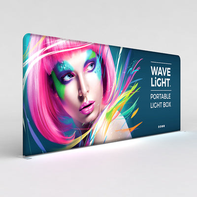Portable LED backlit display light box with vibrant graphic for trade shows and exhibitions