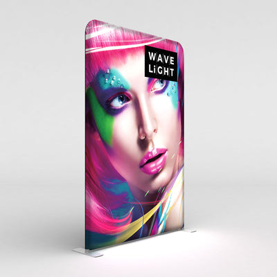 5ft LED backlit display panel featuring vibrant face graphic for trade shows and exhibitions