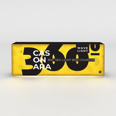 360° SEG light box counter branded for trade shows and exhibitions by Wavelight