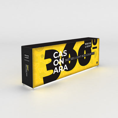 360-degree SEG light box counter for trade shows, exhibitions, and special event displays