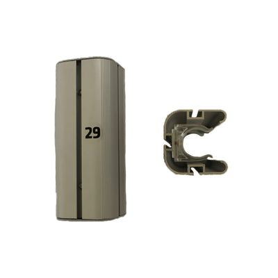Trade show and exhibition hardware components for modular display systems with channel and clip parts