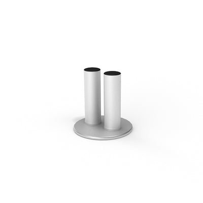 Dual cylindrical pole base for modular trade show and exhibition displays
