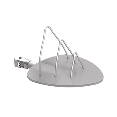 Trade show accessory with metal wire loops and clamp for exhibitions and special event display setups