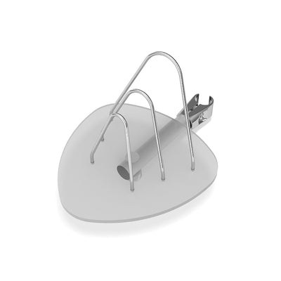 Exhibition display hardware with base plate and metal support arches for trade show setups
