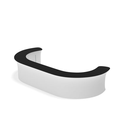 Curved portable information counter for trade shows and special event booths