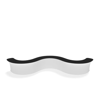 Curved trade show information desk for exhibitions and special event use