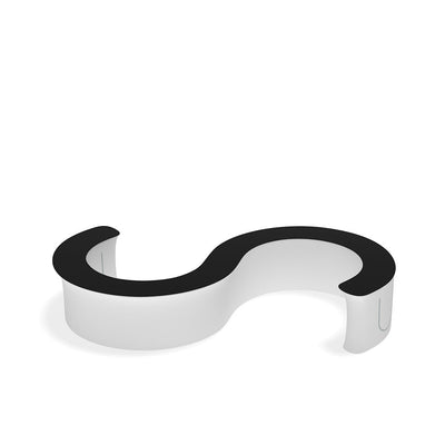 Curved modular information desk with large curved countertop for trade shows and exhibitions