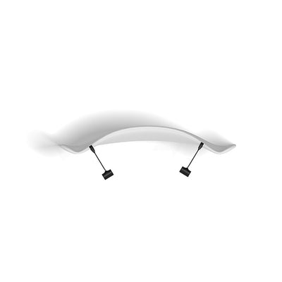 Curved tension fabric display with spotlight attachments for trade shows and exhibitions