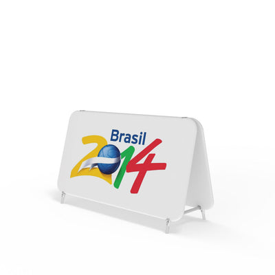 Double-sided outdoor display sign with Brasil 2014 graphic for trade shows and events